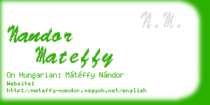 nandor mateffy business card