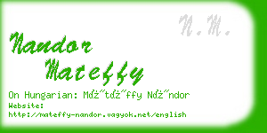 nandor mateffy business card